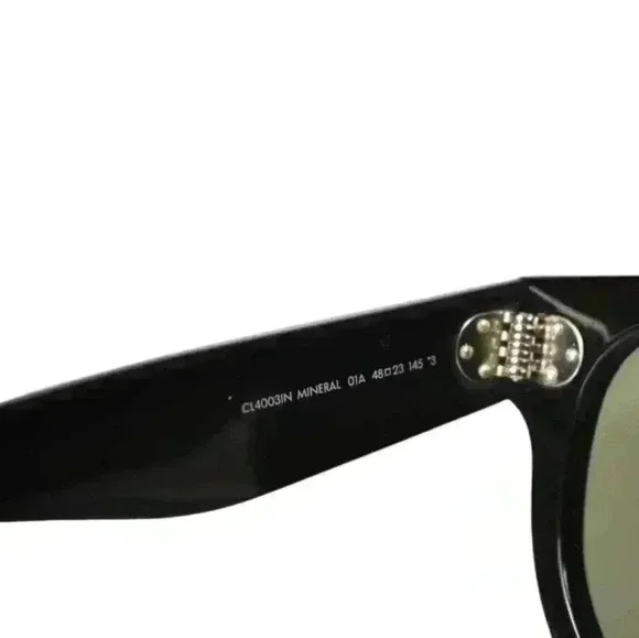 CELINE Black Round Polished Acetate Sunglasses  CL4003IN Italy w/ case - Picture 3 of 6